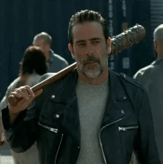 😗 Negan The Walking Dead ходячие мертвецы, бейсбольная бита, lucille, апокалипсис, неган whatsapp sticker