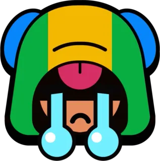 😭 Leon Brawl Stars 이모지, 울음, 브롤스타즈, 레온, 슬픔 telegram sticker