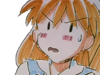 😳 anime, cartoon, confused, shocked, girl, sketch, manga telegram sticker