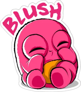😚 BLUSH arrossire, carino, rosa, kawaii, adesivo, cartone animato, blob telegram sticker