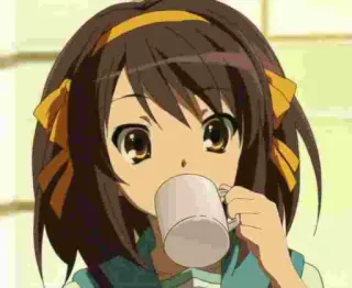 ☕️ อนิเมะ, ผู้หญิง, ดื่ม, กาแฟ, ชา, น่ารัก, การ์ตูน telegram sticker