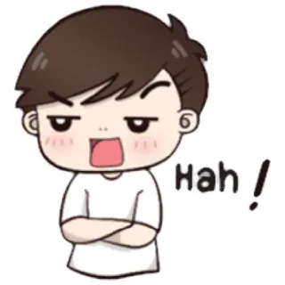 😁 Hah! Dessin animé, Rire, Sarcastique, Humour, Sticker, Personnage telegram sticker