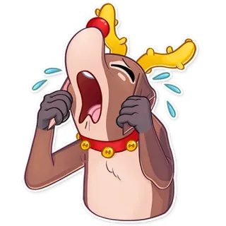 😭 rena, chorando, desenho animado, triste, natal, emoji telegram sticker