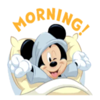 ☀️ Mickey Mouse MORNING! Mickey Maus, Disney, Morgen, Guten Morgen, Cartoon, Bett, Müde telegram sticker