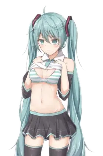 🔞 Hatsune Miku Anime, Vocaloid, Chica, Hatsune Miku, Dibujo animado telegram sticker