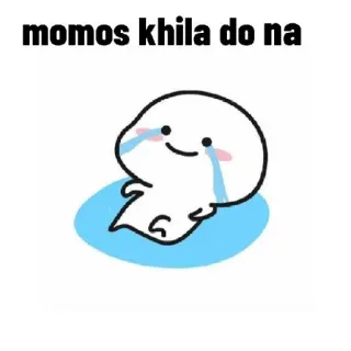 😢 momos khila do na kartun, menangis, memohon, makanan, momo, makanan India telegram sticker
