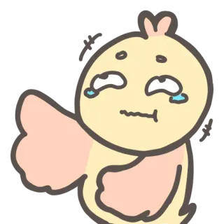 🤣 Küken, weinend, Vogel, traurig, emotional, Cartoon telegram sticker