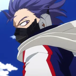 💜 Hitoshi Shinso My Hero Academia Anime, Personnage, My Hero Academia, Hitoshi Shinso, Héros, Manga, Cheveux violets whatsapp sticker