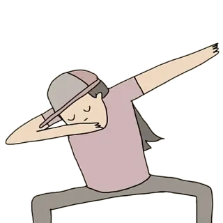 👁 dab, danse, dessin animé, personne, pose telegram sticker