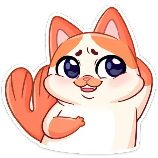 ☺️ kucing, anak kucing, imut, oranye, hewan, hewan peliharaan, stiker telegram sticker