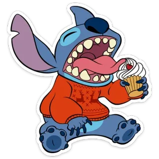 🧁 Stitch สติทช์, คัพเค้ก, ของหวาน, น่ารัก, การ์ตูน, ลิโล่แอนด์สติทช์, ตัวละคร, กิน telegram sticker