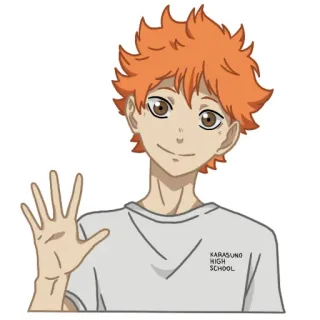 👋 Hinata Shoyo Haikyuu KARASUNO HIGH SCHOOL anime, volleyball, sports, friendly, school telegram sticker