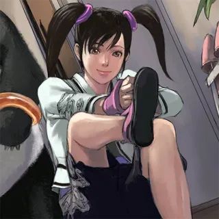 🙂 Ling Xiaoyu Tekken อนิเมะ, ผู้หญิง, เกมต่อสู้, แพนด้า, เสี่ยวหยู telegram sticker