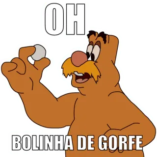⛳️ OH BOLINHA DE GORFE cartoon, text, portuguese, character, sticker telegram sticker