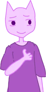 😅 кошатник, фиолетовый, мультфильм, персонаж, рисунок telegram sticker