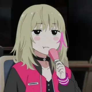 🩸 anime, cartoon, girl, character, jacket, pink, portrait, illustration telegram sticker