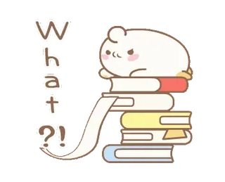 ⭐ What?! Bär, Bücher, Frage, süß, Cartoon telegram sticker