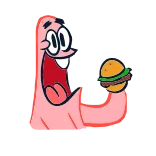 😋 Patrick Star Spongebob Squarepants Patrick Star, Spongebob Squarepants, Burger, Cartoon, Nickelodeon, Animatie whatsapp sticker