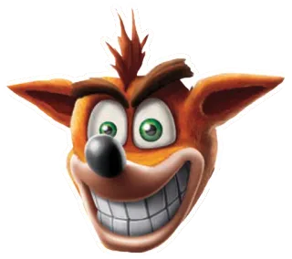 😈 Crash Bandicoot video game character, cartoon, Crash Bandicoot, mascot whatsapp sticker