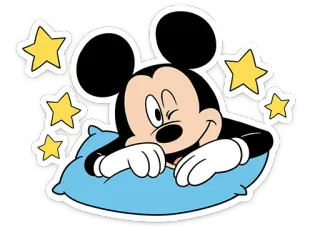 😴 Mickey Mouse 卡通, 老鼠, 迪士尼, 困倦, 星星, 米奇 telegram sticker