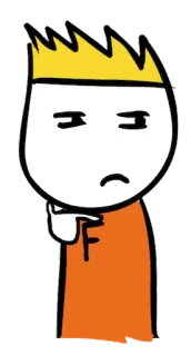 😓 desenho animado, personagem, boneco palito, laranja, ofensivo whatsapp sticker