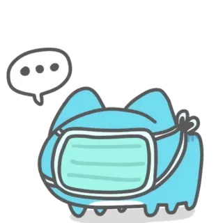 😑 猫, 医療用マスク, 動物, ステッカー telegram sticker