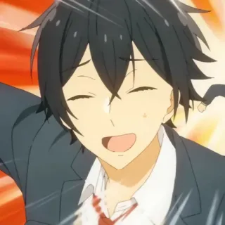 🏃 Anime, Horimiya, Feliz, Alegre, Sonrisa, Personaje telegram sticker