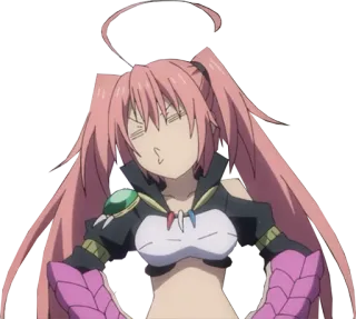 😓 Milim Nava That Time I Got Reincarnated as a Slime anime, manga, isekai, milim nava, demon lord telegram sticker