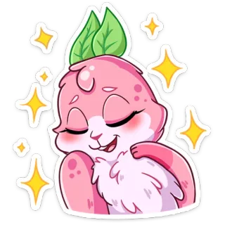 😊 mignon, kawaii, adorable, paillettes, dessin animé, rose, joyeux telegram sticker