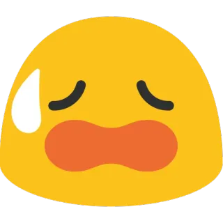 😥 emoji, face, worried, expression, yellow, sad, anxious telegram sticker