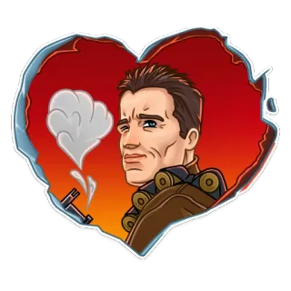 ❤ Arnold Schwarzenegger Terminator Terminator, Arnold Schwarzenegger, Film, Waffe, Herz telegram sticker