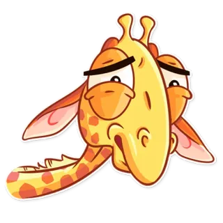 😣 ยีราฟ, สัตว์, การ์ตูน, น่ารัก, ตลก, อีโมจิ, สติกเกอร์ telegram sticker