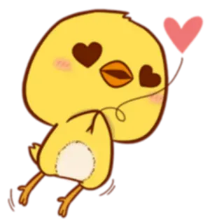 😍 pintinho, amor, coração, fofo, desenho animado telegram sticker