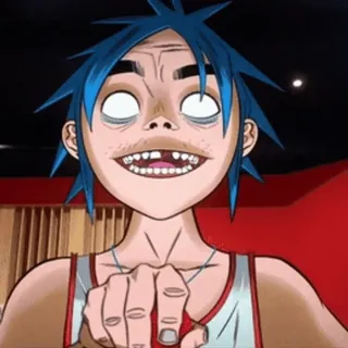 👀 2-D Dibujos animados, Personaje, Música, Banda, Gorillaz telegram sticker