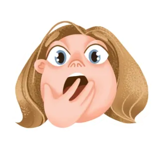 😮 impactado, sorpresa, dibujos animados, emoción, cara telegram sticker