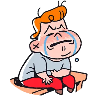 😭 triste, chorando, chateado, lágrimas, desenho animado, emoções telegram sticker