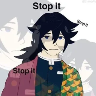 🧬 Giyu Tomioka Demon Slayer Stop it Anime, Demon Slayer, Giyu Tomioka, Manga, Arrête telegram sticker