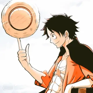 ❗️ Monkey D. Luffy One Piece Anime, Manga, One Piece, Luffy, Strohoed, Piraat, Shonen telegram sticker