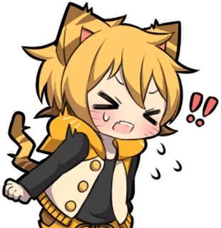 ‼ 애니메이션, 고양이, 카와이, 귀여운, SD, 캐릭터, 이모티콘, 스티커 telegram sticker