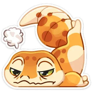 😐 ящерица, геккон, животное, мультфильм, уставший, сонный, измученный telegram sticker