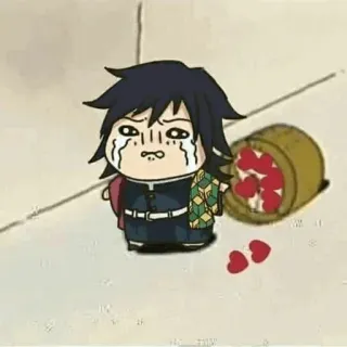 🌊 Giyu Tomioka Demon Slayer anime, Demon Slayer, Giyu Tomioka, menangis, sedih, patah hati telegram sticker