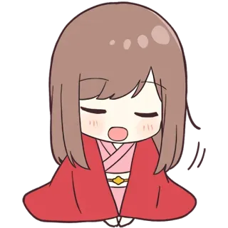 😌 Chibi, Anime, Kimono, Niedlich telegram sticker