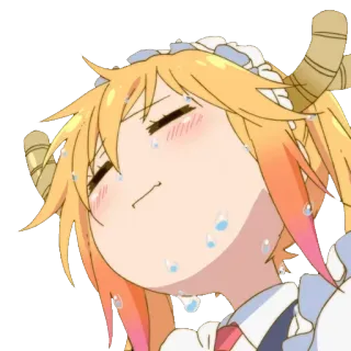 😰 Tohru Miss Kobayashi's Dragon Maid Anime, Dragon, Mignon, Sueur, Expression, Tohru, Kobayashi, Maid whatsapp sticker