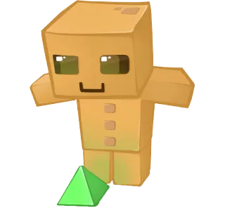 📦 omino di pan di zenzero, cartone animato, carino, personaggio, scatola, geometrico, verde, fantasy telegram sticker