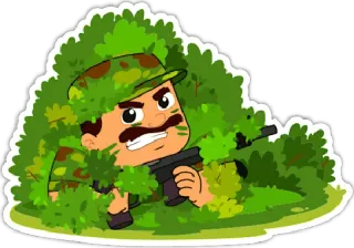 🇮🇳 soldato, militare, guerra, arma, mimetica, cespuglio telegram sticker