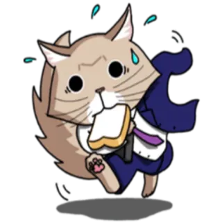 💼 cat, sandwich, business, sweat, scared telegram sticker
