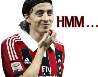😏 HMM... voetbal, football, AC Milan, hmm, denken, nadenken telegram sticker