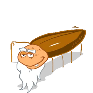 👴 การ์ตูน, แมลง, แมลง, แมลงสาบ, ตัวละคร, ตลก, ยิ้ม telegram sticker