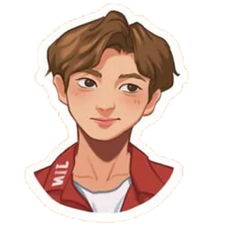 😏 NIL sticker, cartoon, porträt, junge, mann telegram sticker