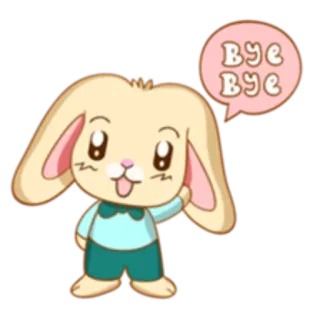 ✋ Bye Bye coelho, adeus, tchau, fofo, acenando telegram sticker